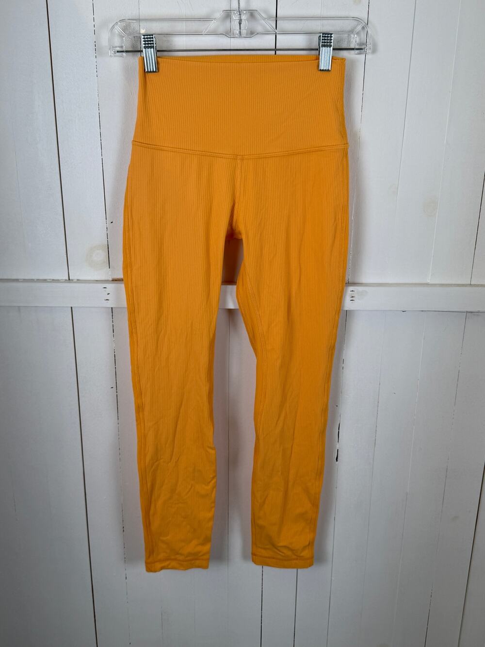 Lululemon Orange Ankle Leggings Size 4 Nylon Excellent